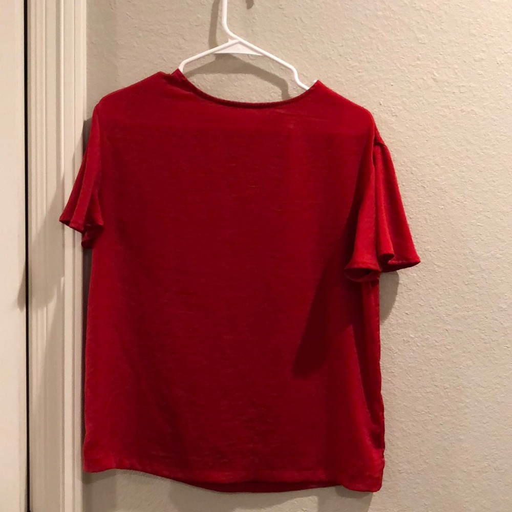 Silky Orange/Red Blouse